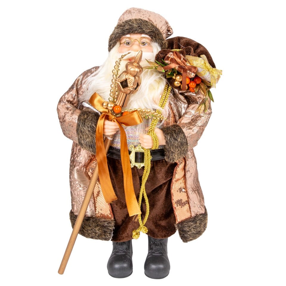 Yılbaşı Noel Baba, Asalı, Kahverengi - 25x45 cm