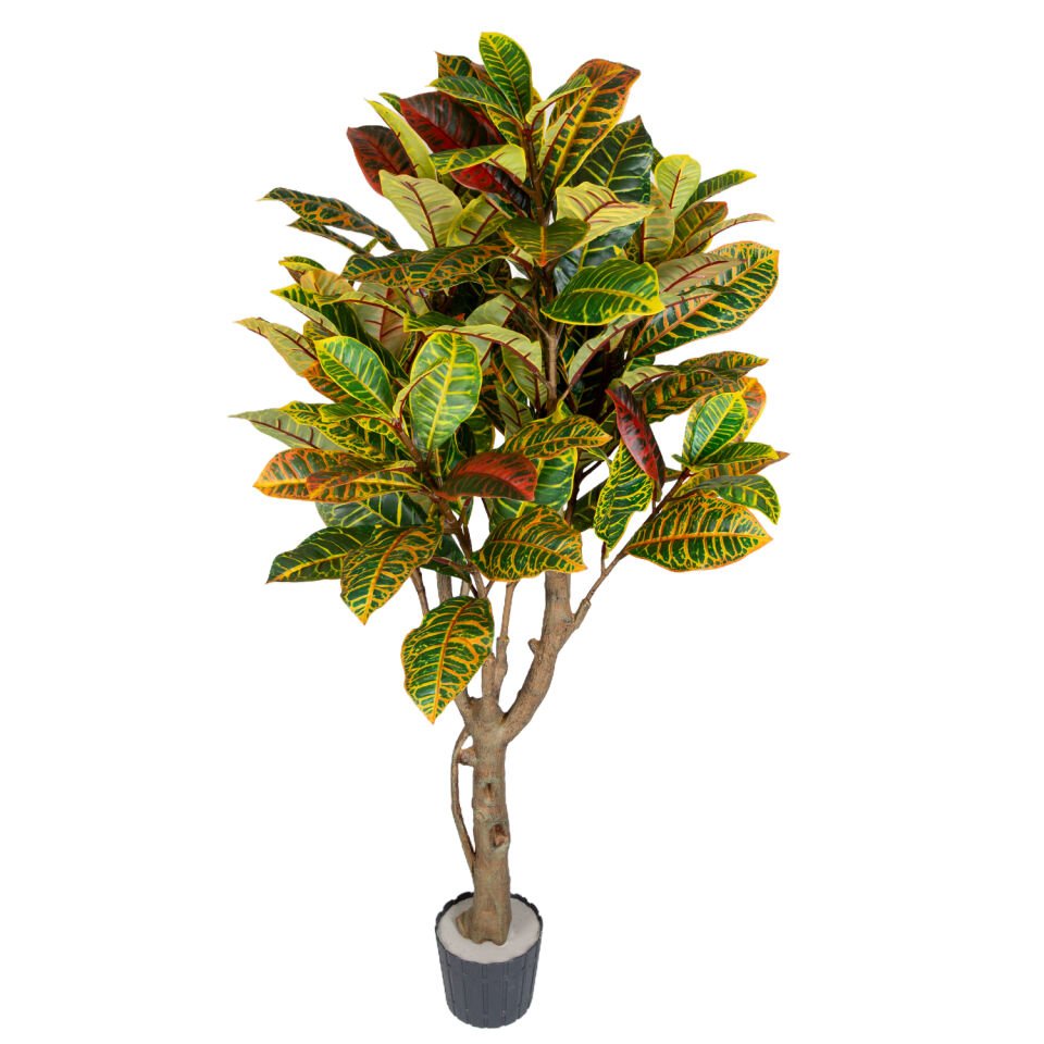 Yapay Croton Ağacı Gerçek Dokulu Kızıl-Yeşil 135 Cm.