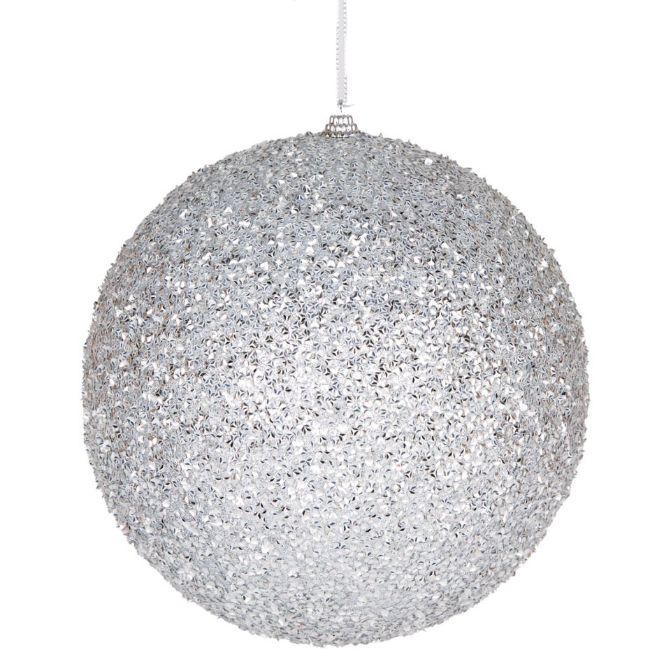 Yılbaşı Topu, Gümüş - 20 cm