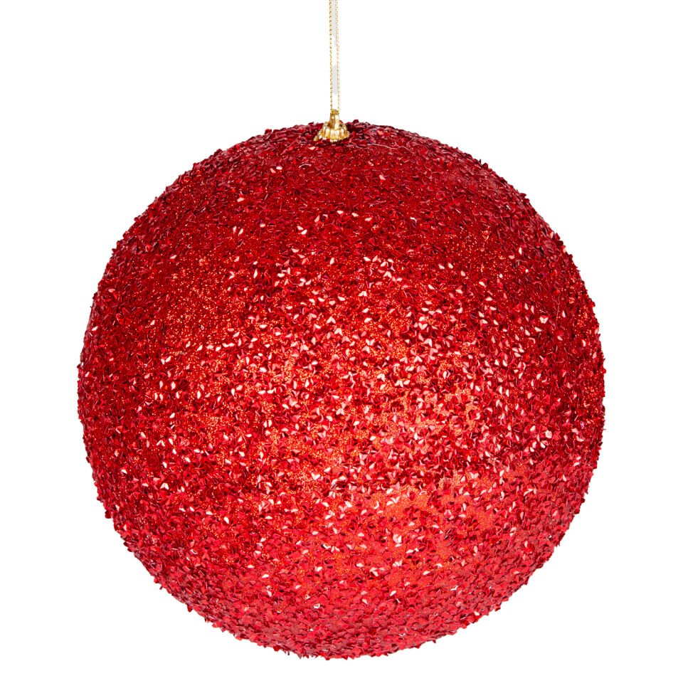 Yılbaşı Topu, Kırmızı - 20 cm