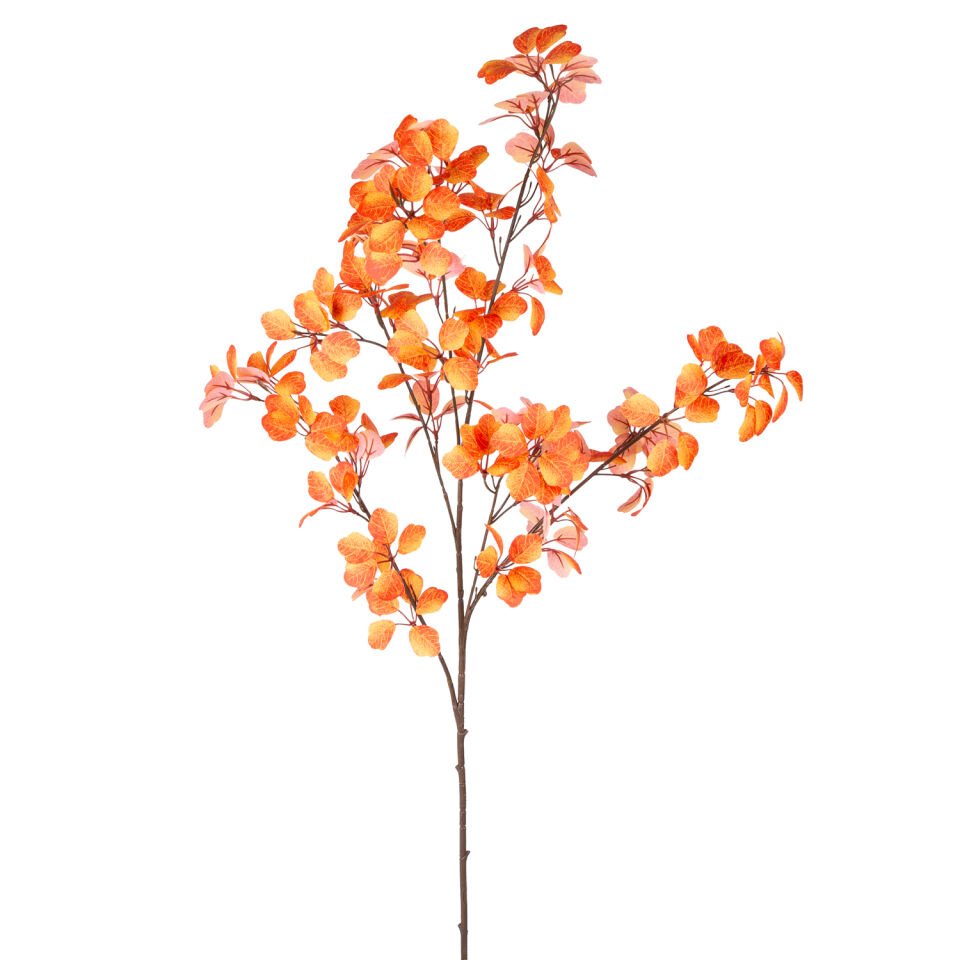 Yapay Çiçek, Okaliptüs Dalı, Tek Dal, Turuncu - 103 cm