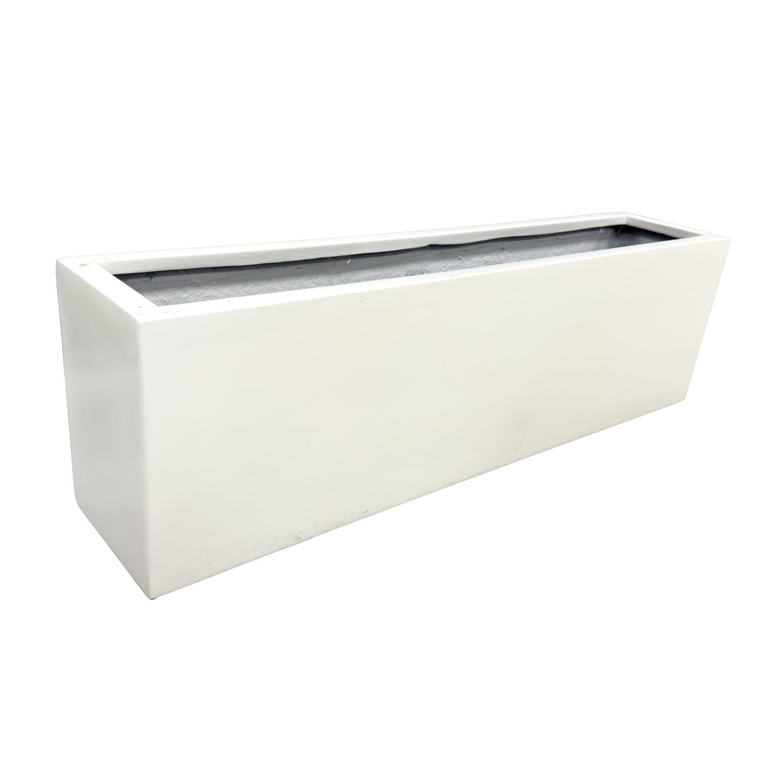 Fiber Saksı, Dikdörtgen Seperatör, Beyaz - 120x35x25 cm