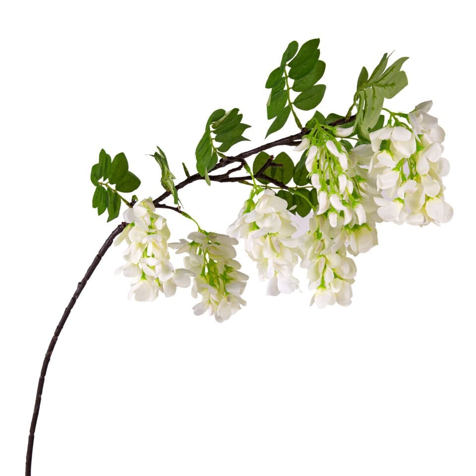 Yapay Çiçek, Beyaz Salkım Wisterya - 90 cm