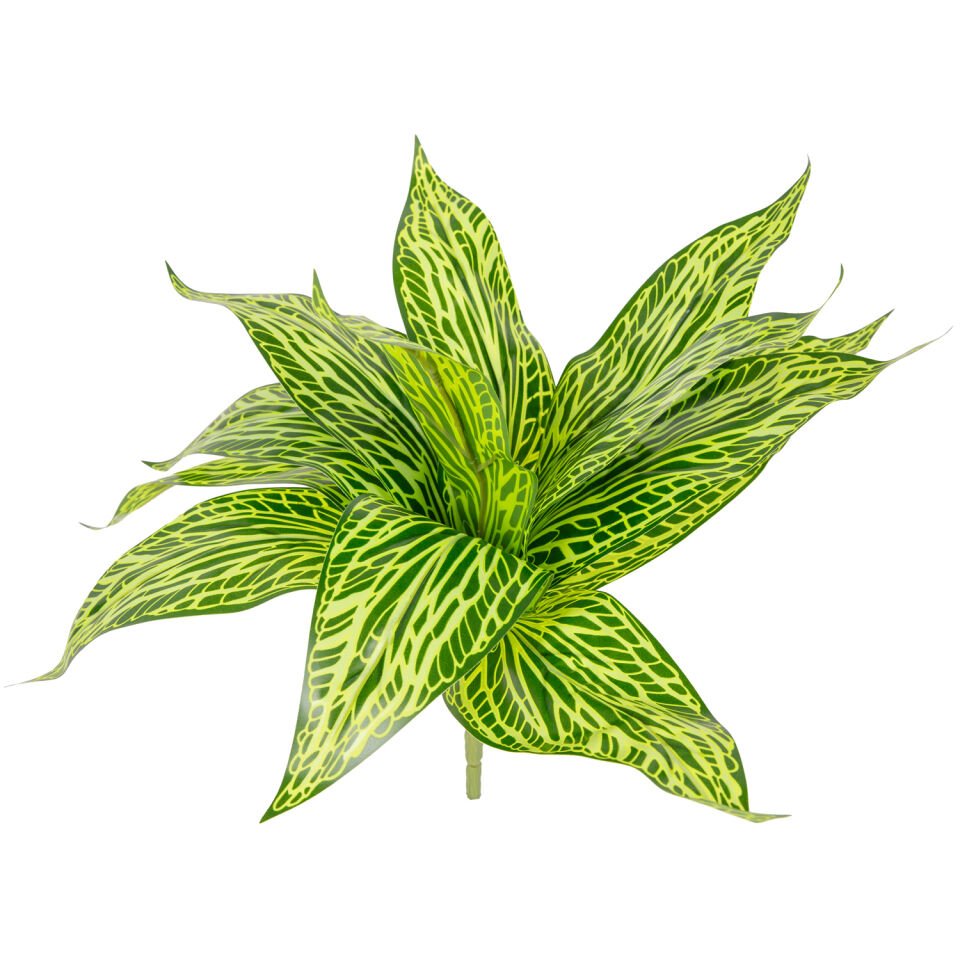 Yapay Bitki, Tropikal Yaprak Buketi, Yeşil - 38 cm