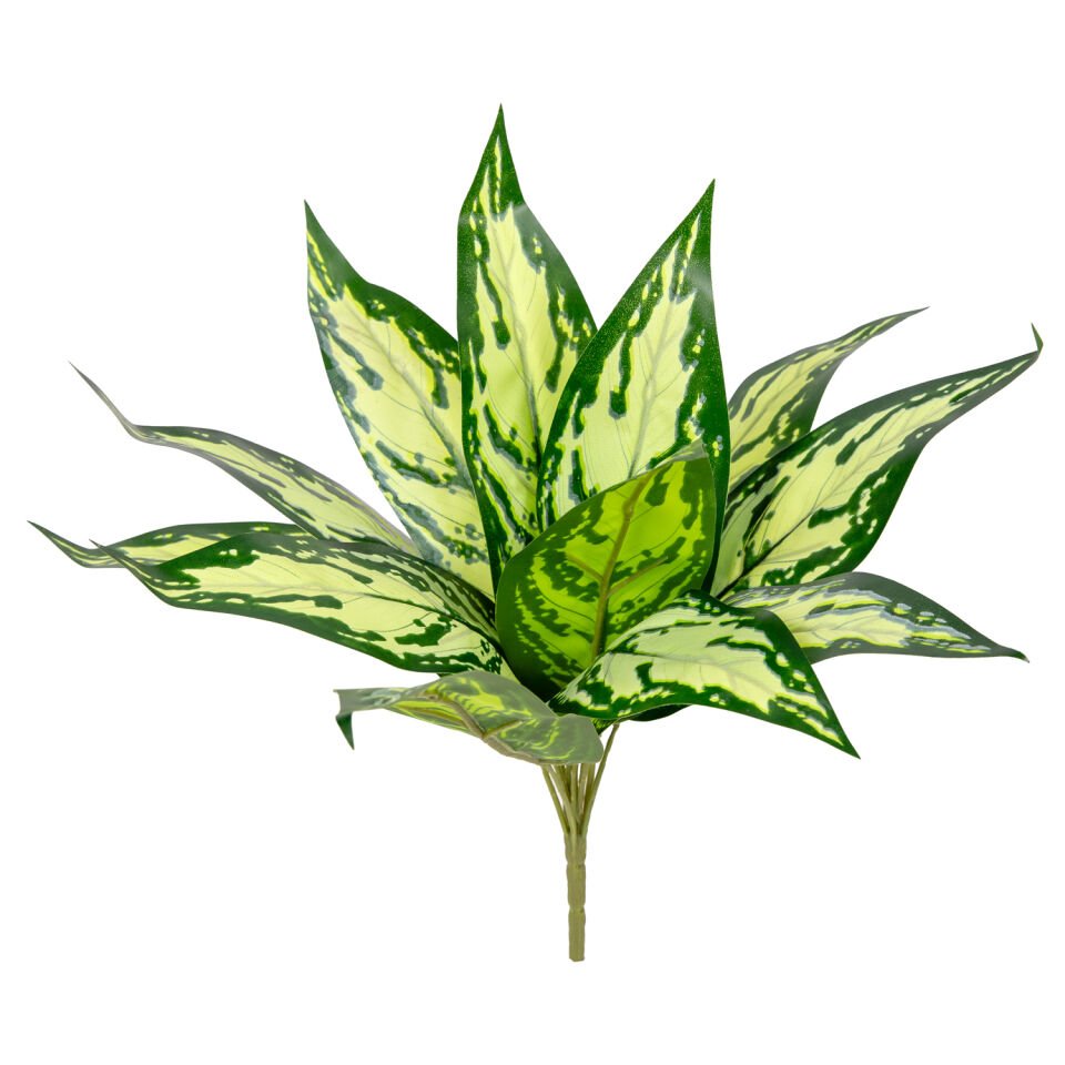 Yapay Bitki, Tropikal Yaprak Buketi, Yeşil - 38 cm