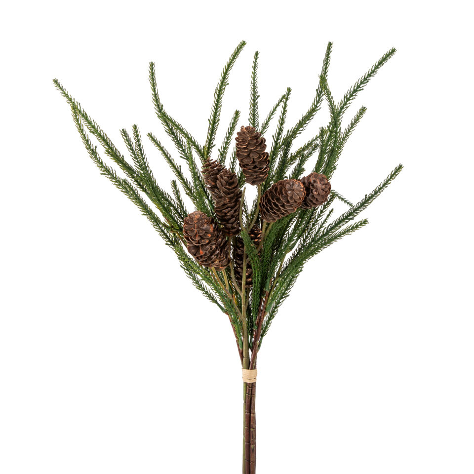 Yapay Çam Demeti Kozalaklı Yeşil-Kahverengi 55 Cm.