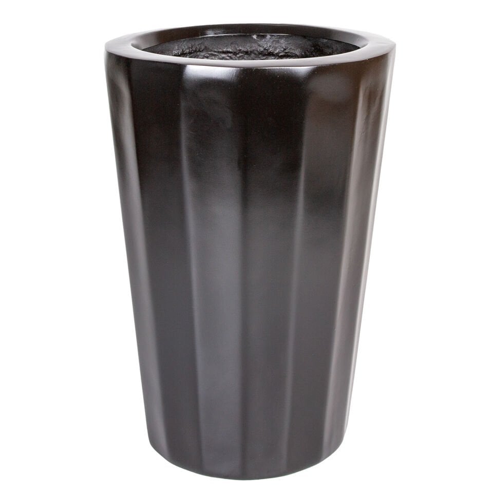 Fiber Saksı, Köşeli Konik, Büyük, Siyah - 51x35 cm