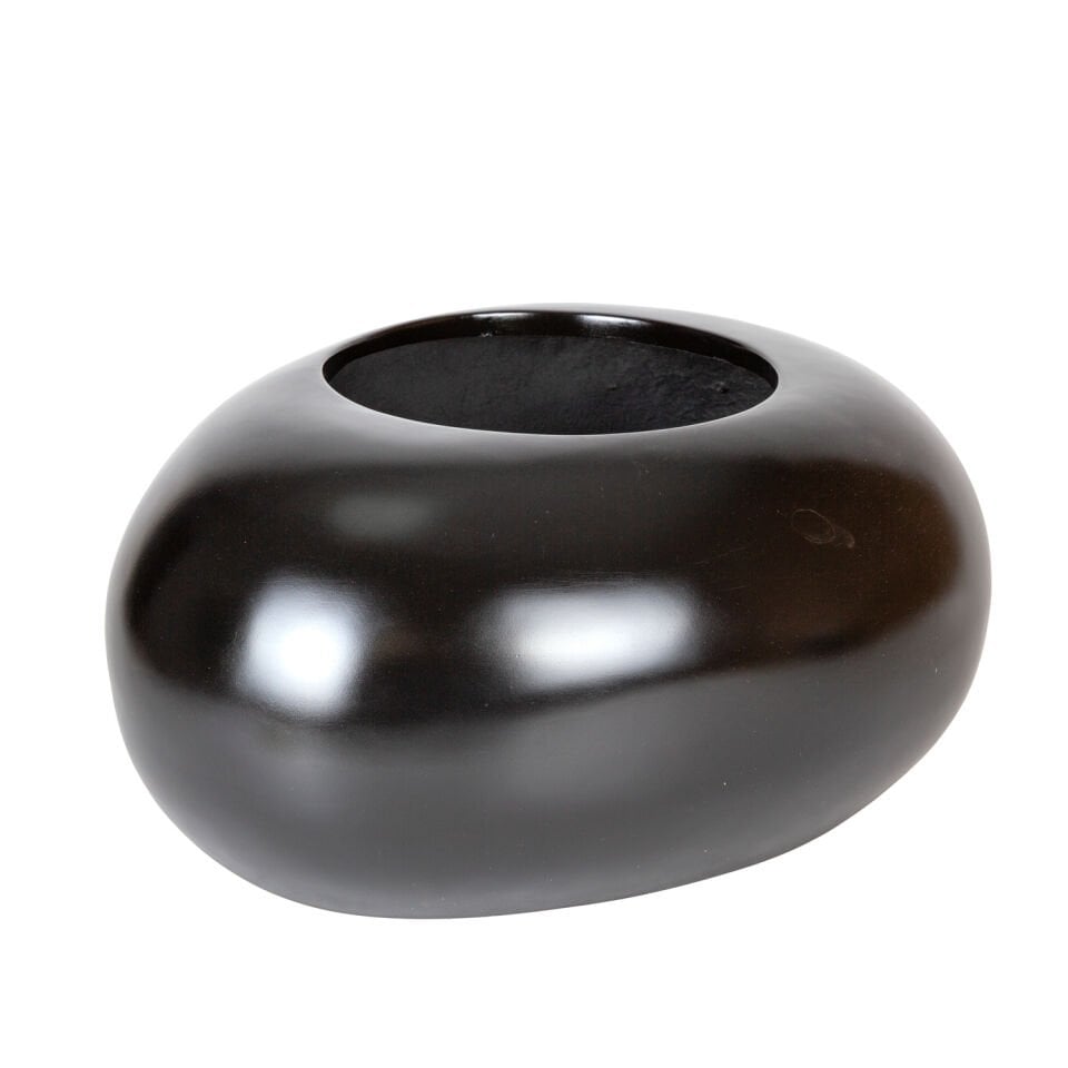 Fiber Saksı, Armut, Büyük, Siyah - 60x50x30 cm