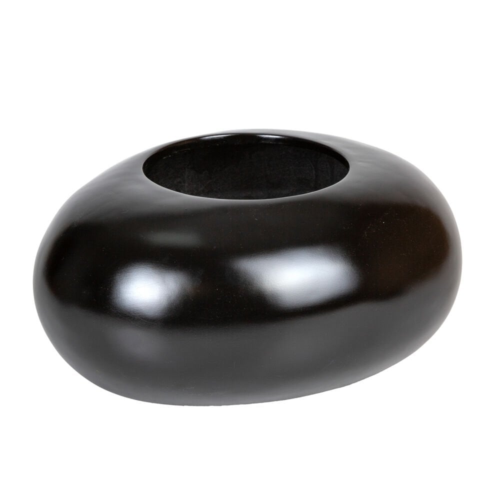 Fiber Saksı, Armut, Küçük, Siyah - 50x40x22 cm