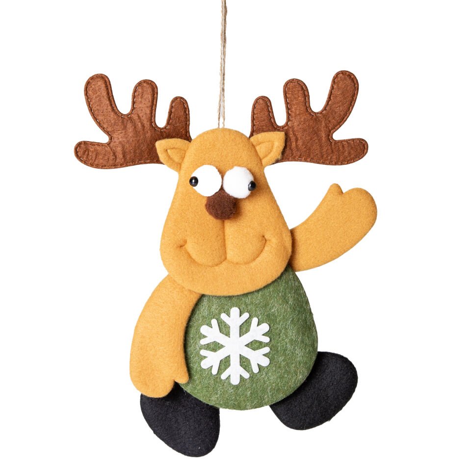 Yılbaşı Süsü, Geyik, Kahverengi - 17x26 cm