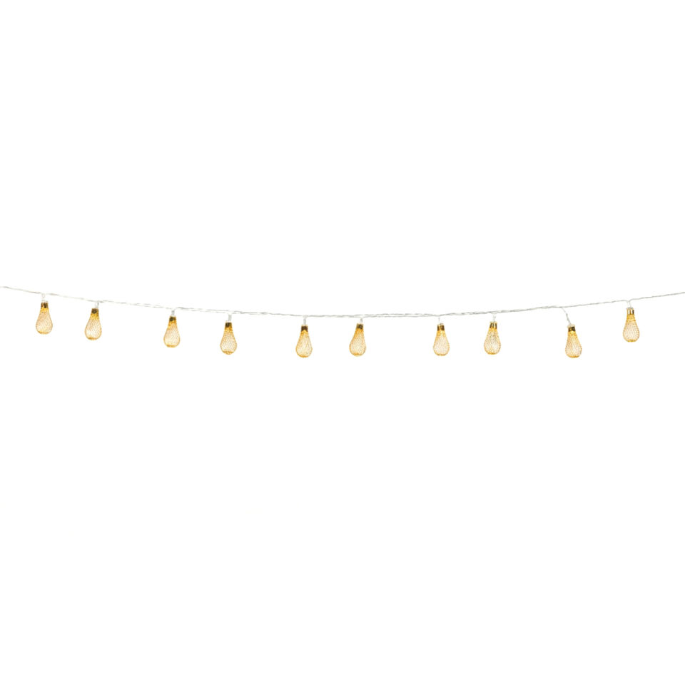 Aydınlatma Led Su Damlası Pilli 10 Ledli Gold 2 Mt.