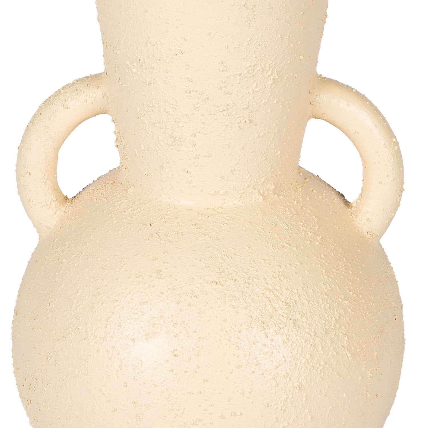 Dekoratif Seramik Vazo Anfora Kumlu Krem 18x30 Cm.