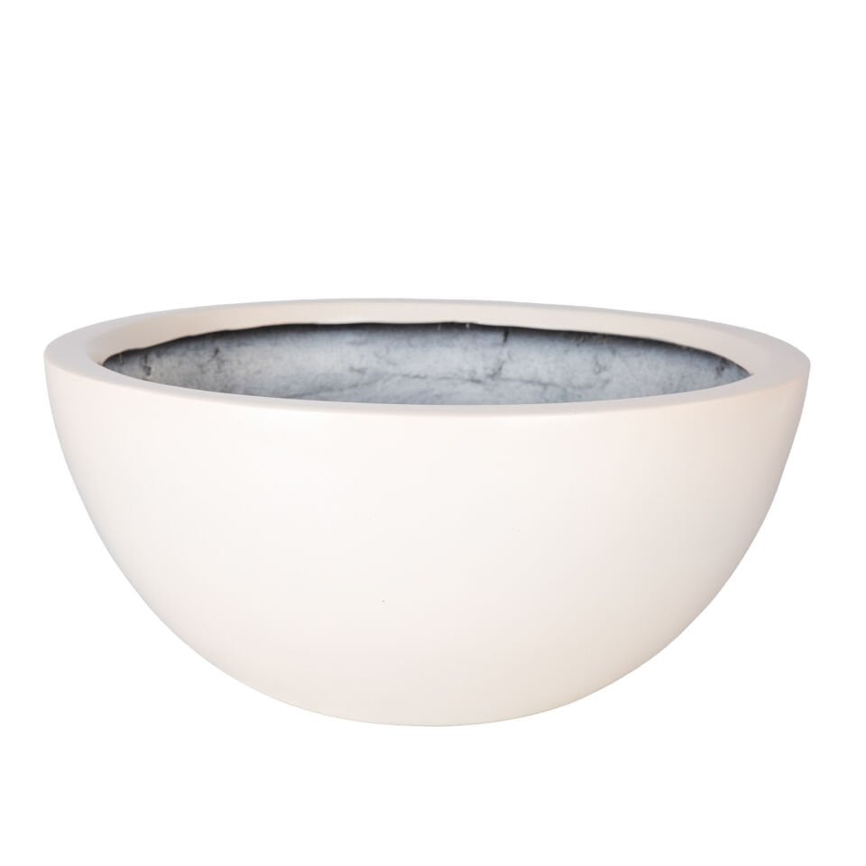 Fiber Bonsai Saksısı, Yarım, Krem - 18,5x40 cm