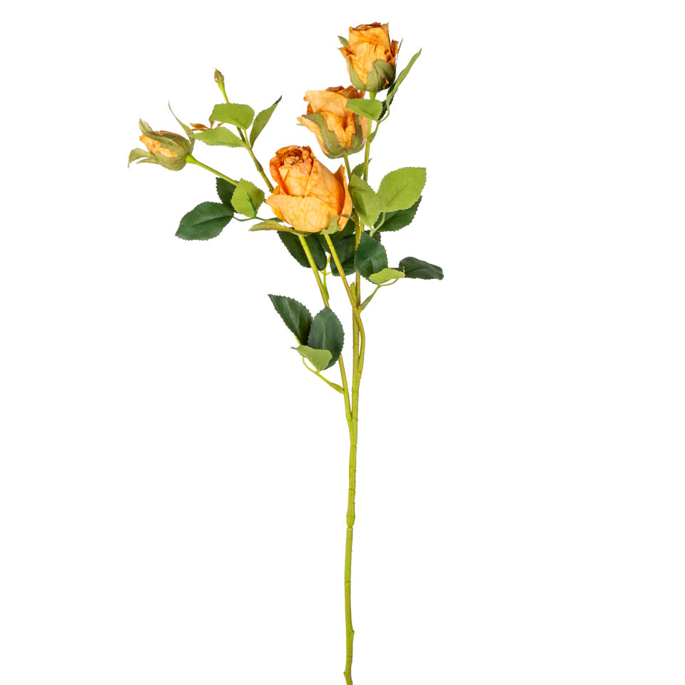 Yapay Gül Dalı Kurumuş Efektli Somon-Yeşil 65 Cm.