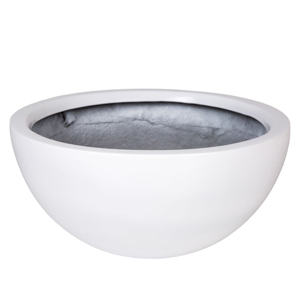 Fiber Bonsai Saksısı, Yarım, Beyaz - 18,5x40 cm