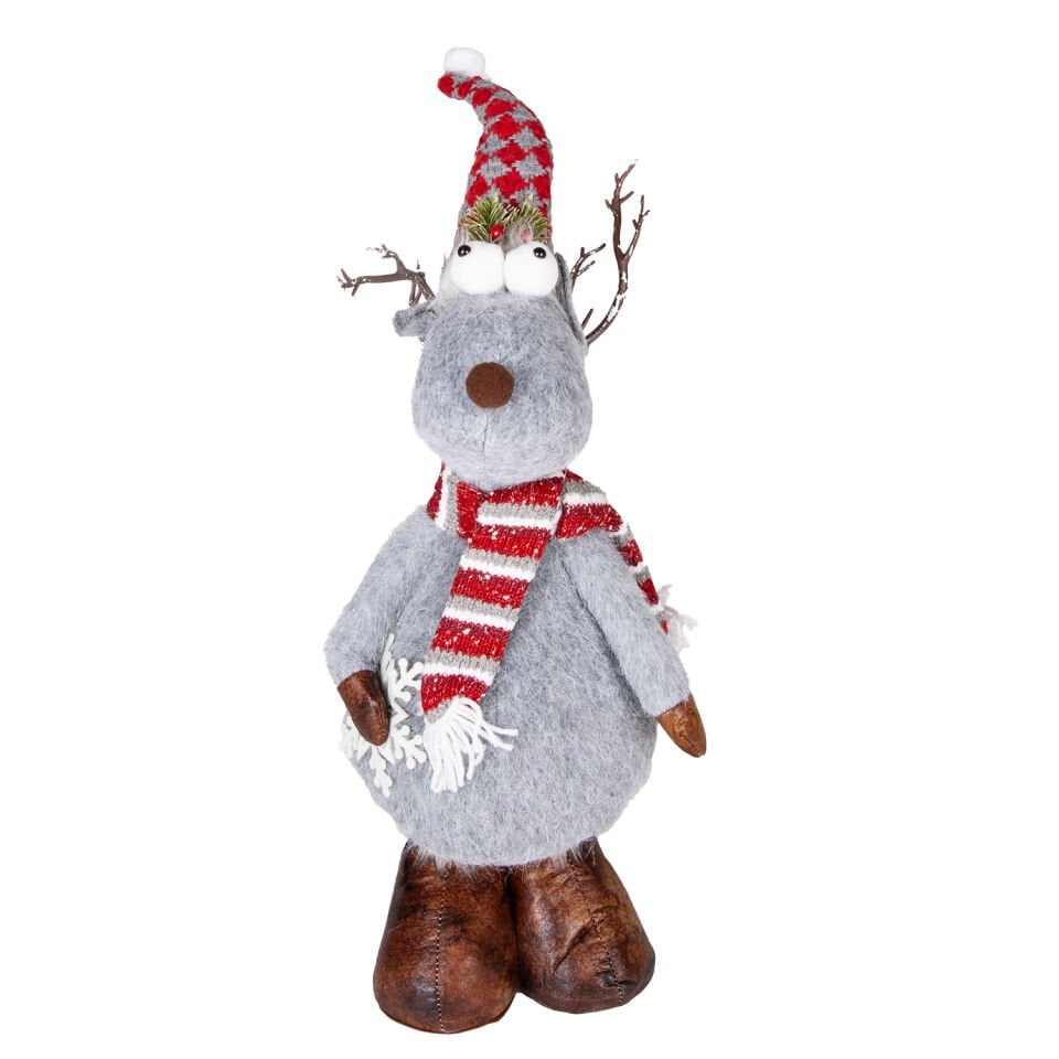 Yılbaşı Süsü, Geyik Figürü, Gri - 22x68 cm