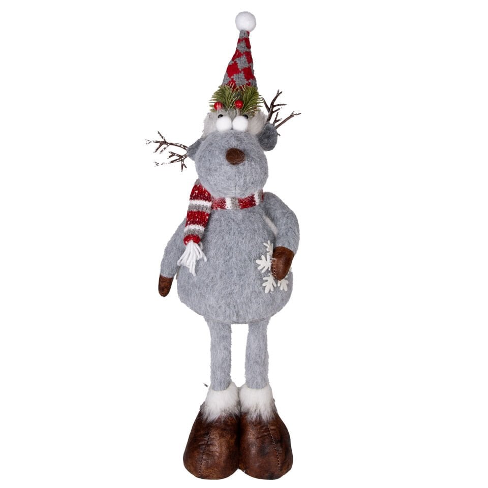 Yılbaşı Süsü, Geyik Figürü, Gri - 18x60 cm