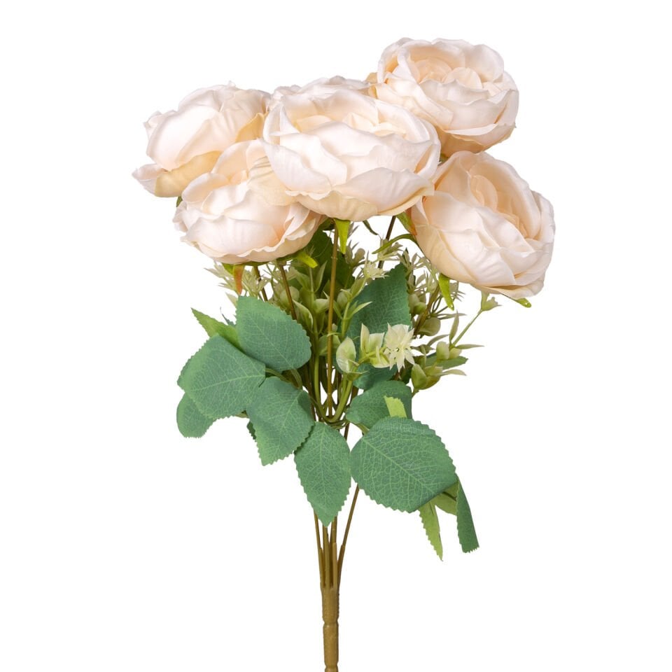 Yapay Çiçek, Şakayık Buket, Krem - 7 Dal, 41 cm