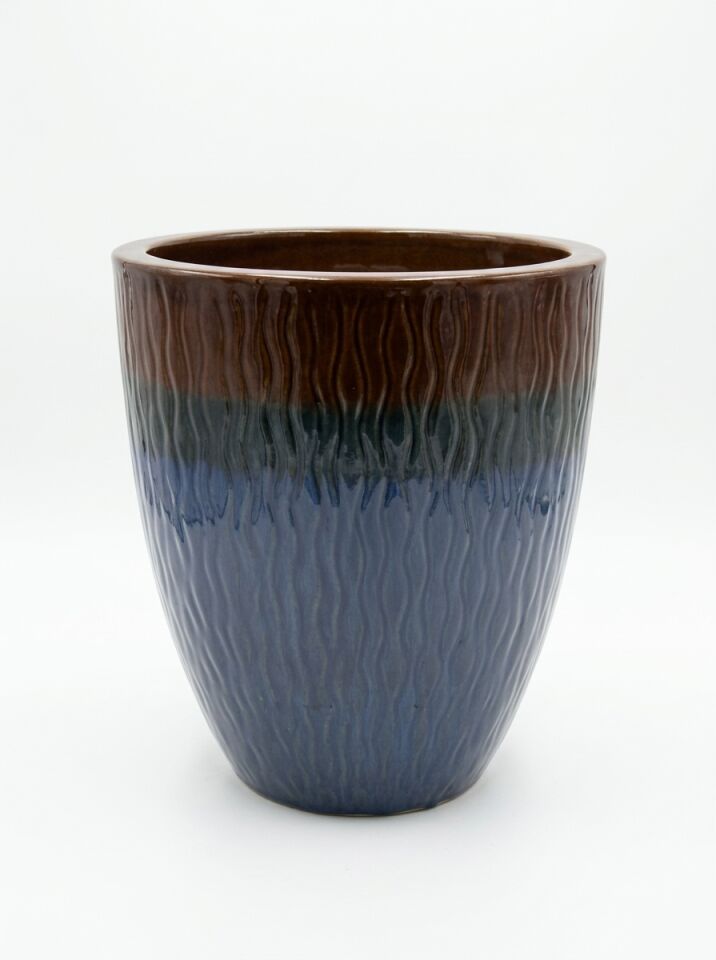Toprak Saksı Boyalı 33 Lt. Mavi/Kahve 33x38 Cm.