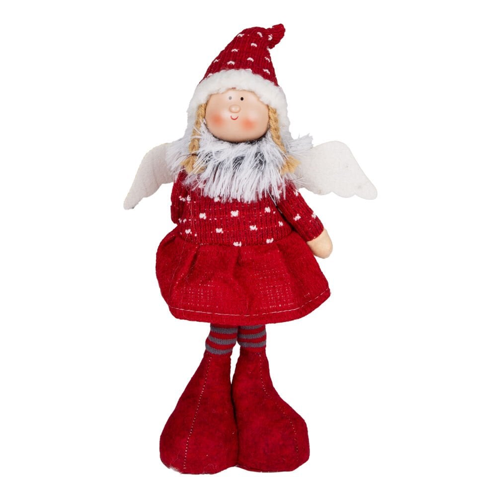 Yılbaşı Süsü, Ayakta Peri Figürü, Kırmızı - 17x44 cm