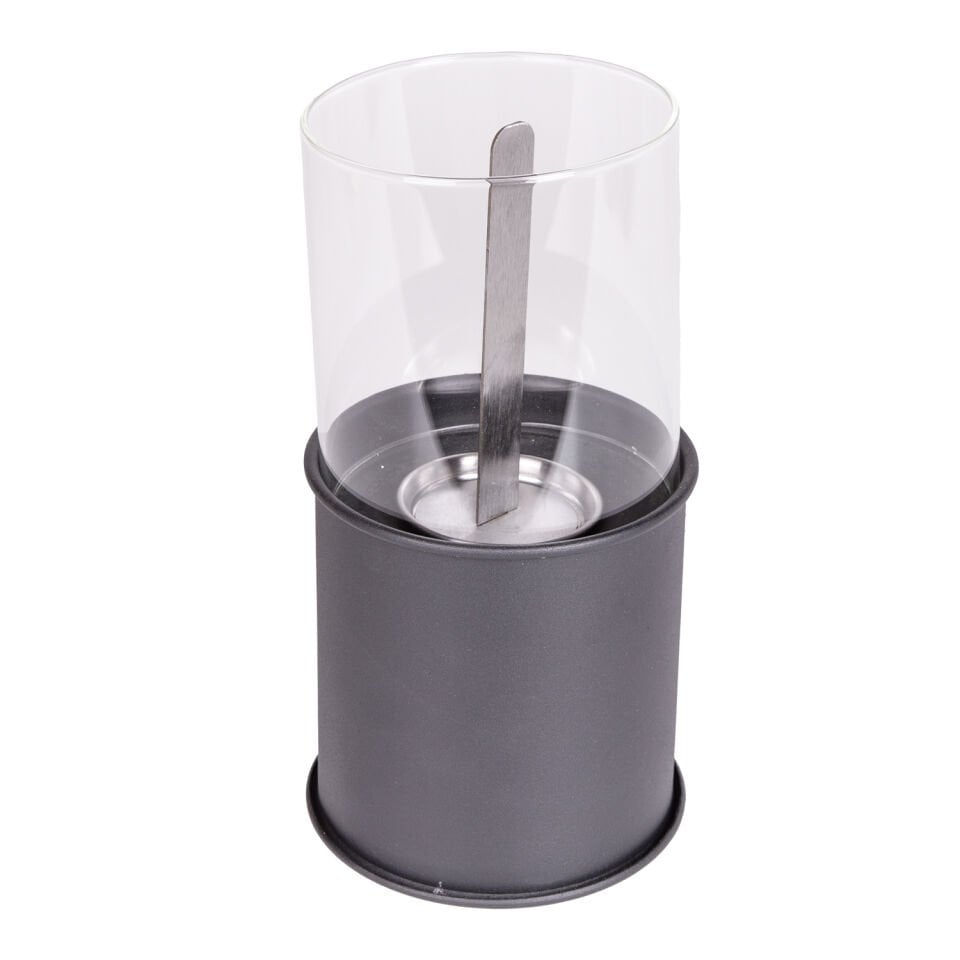 Masaüstü Bioethanol Şömine, Silindir, Taşınabilir, Siyah - 12,5x12,5x25 cm