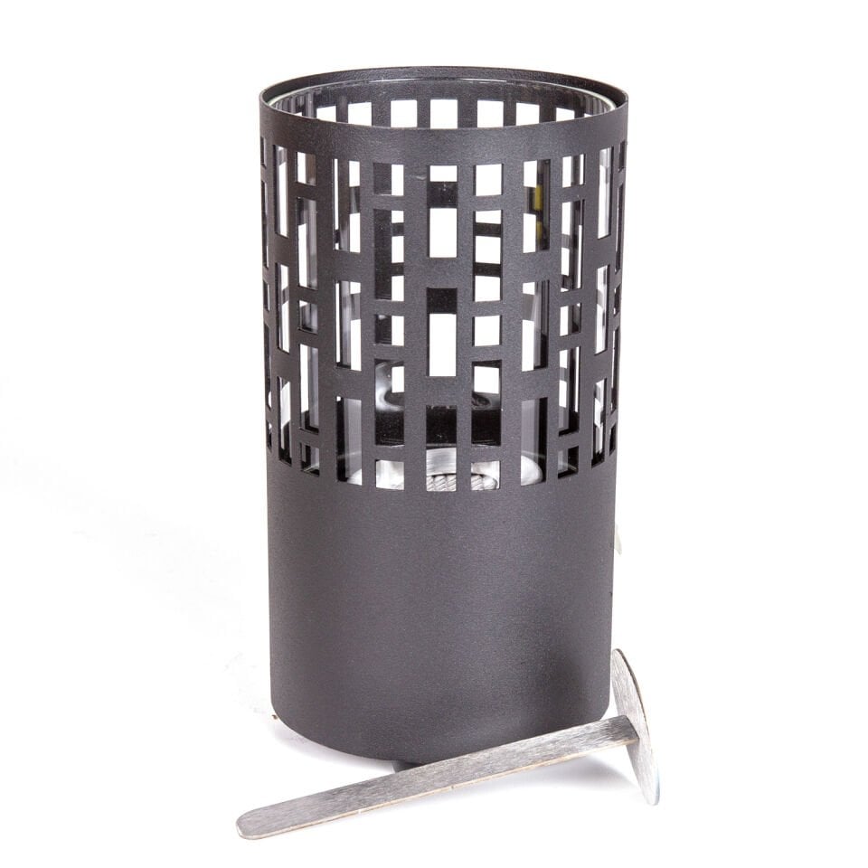 Masaüstü Bioethanol Şömine, Silindir, Taşınabilir, Siyah - 12,5x23 cm