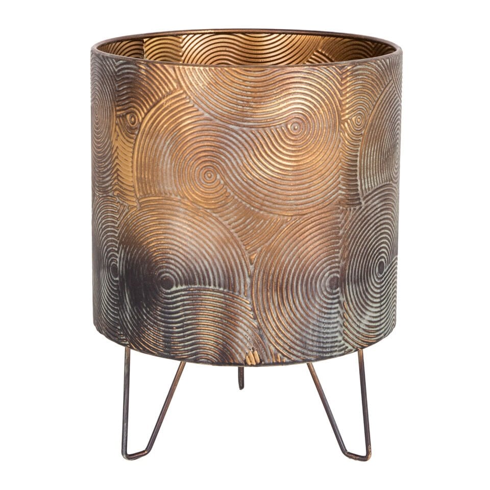 Metal Saksı, Ayaklı - 26,5x34,5 cm