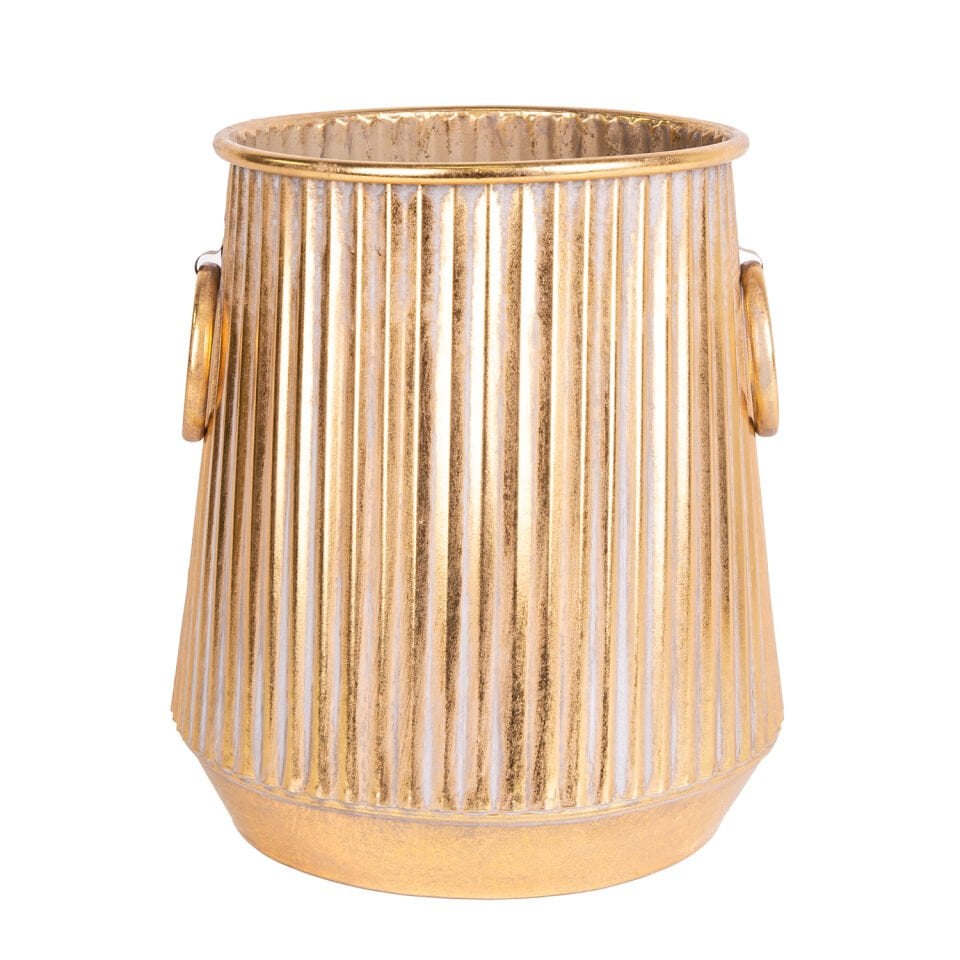 Metal Saksı, Kulplu - 28x29,5 cm