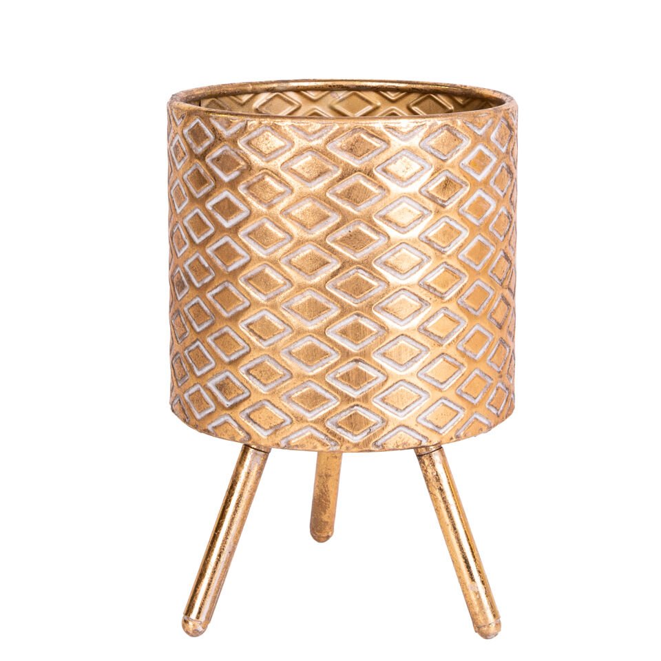 Metal Saksı, Ayaklı - 25x37,5 cm