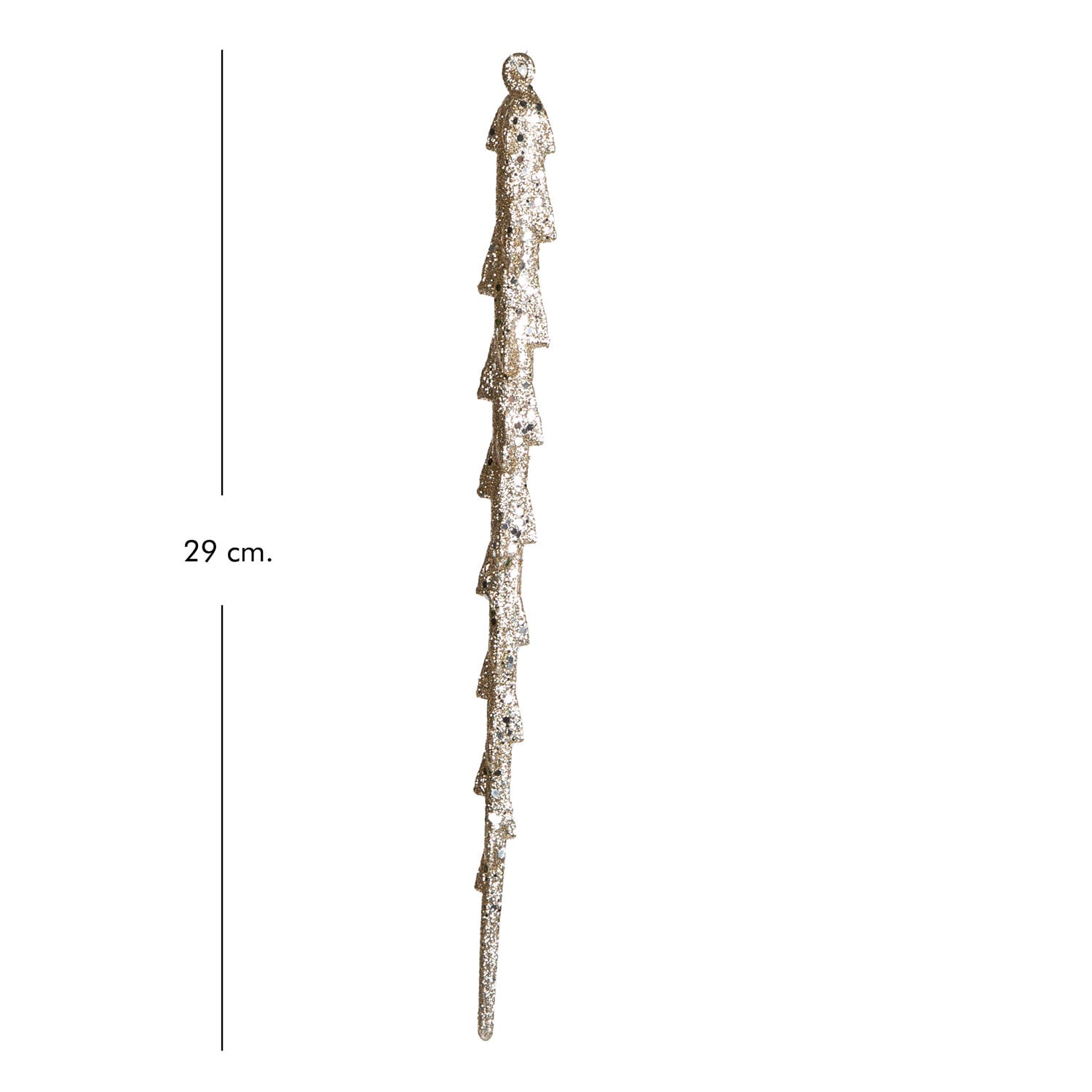 Yılbaşı Süsü Buz Sarkıt Simli 2'li Paket Şampanya Renkli 29 cm.