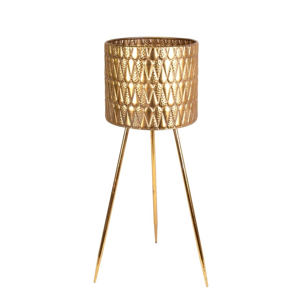 Metal Saksı, Ayaklı - 33x33x88 cm