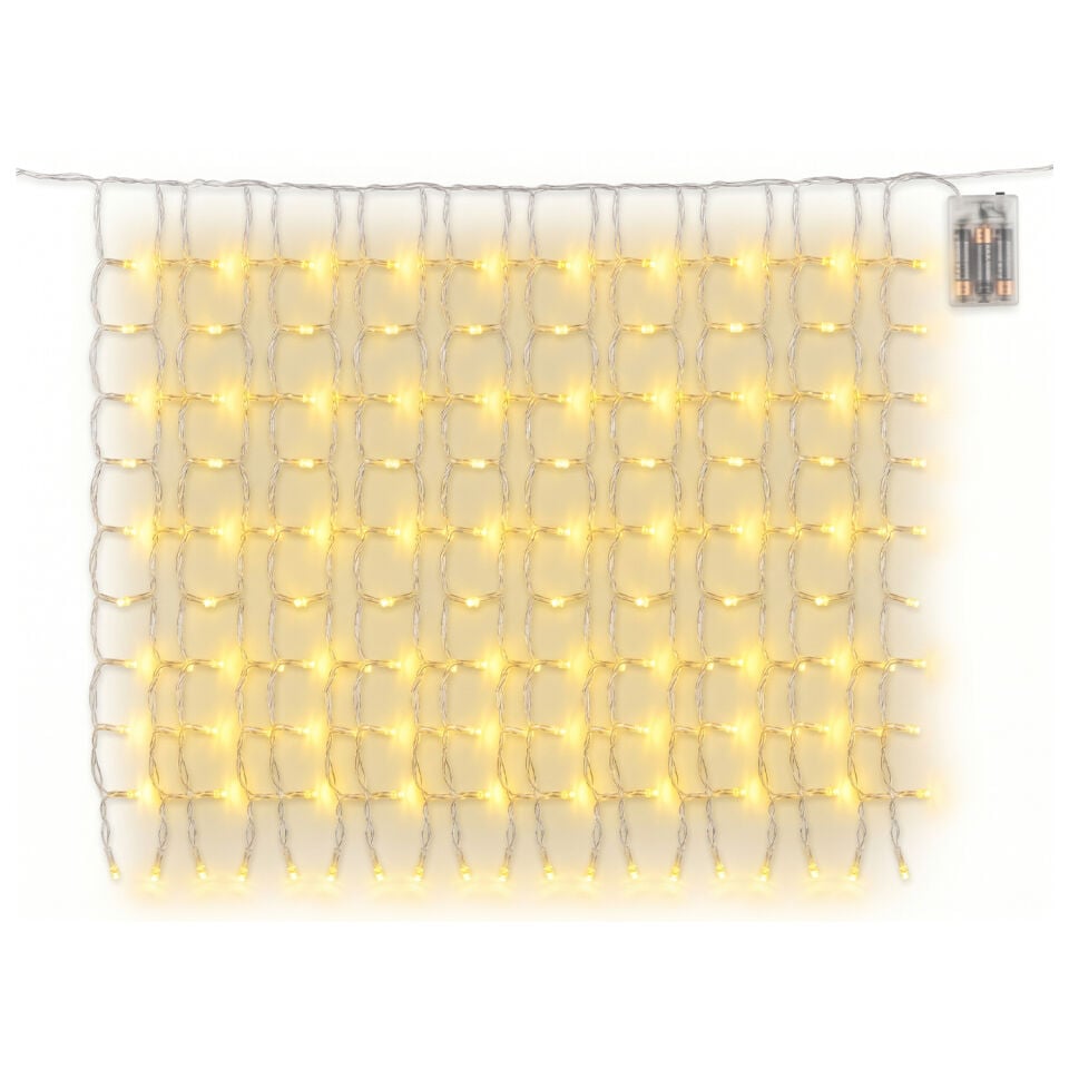Yılbaşı Aydınlatma Perde Işığı 300 Ledli 8 Fonksiyonlu Pil kutulu Ve USB'li Şeffaf  2x3 Metre