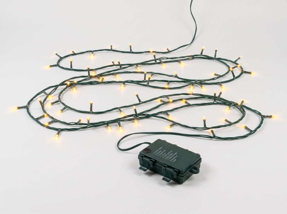 Yılbaşı Aydınlatma Gün Işığı 100 Led 8 Fonksiyonlu Pil kutulu Ve USB'li Yeşil 10 Metre