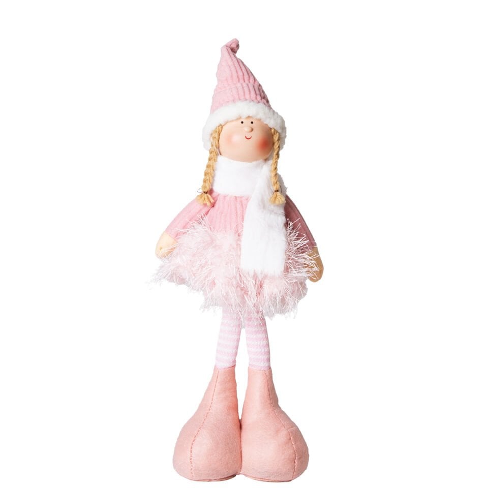 Yılbaşı Süsü, Ayakta Peri Figürü, Pembe - Tütü Etekli, 17x44 cm
