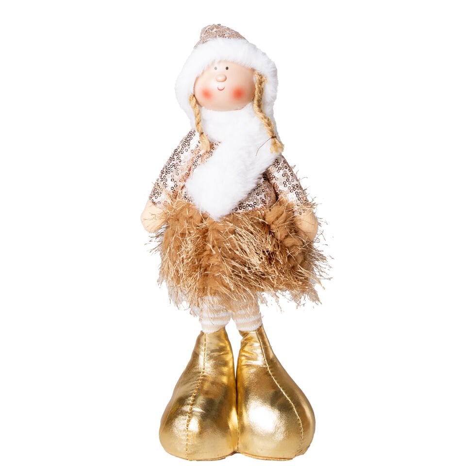 Yılbaşı Süsü, Ayakta Peri Figürü, Gold - 17x44 cm