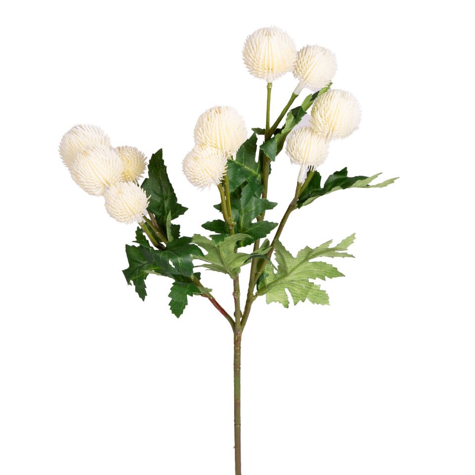 Yapay Çiçek, Top Çiçek, Krem - 56 cm
