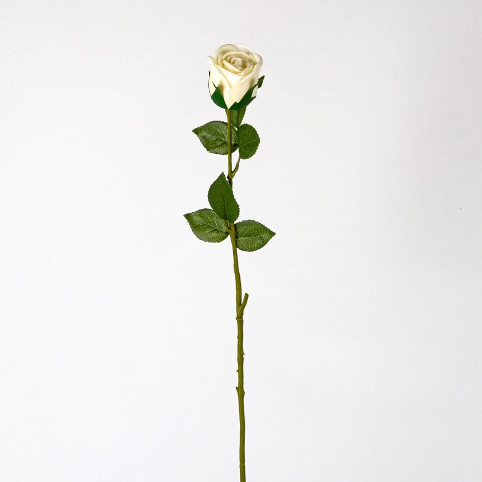 Yapay Çiçek, Gül, Beyaz - 66 cm