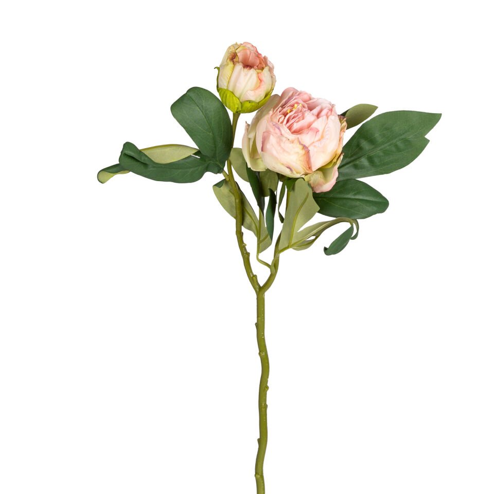 Yapay Çiçek, Şakayık, Kurumuş Efektli, Pembe-Krem - 50 cm