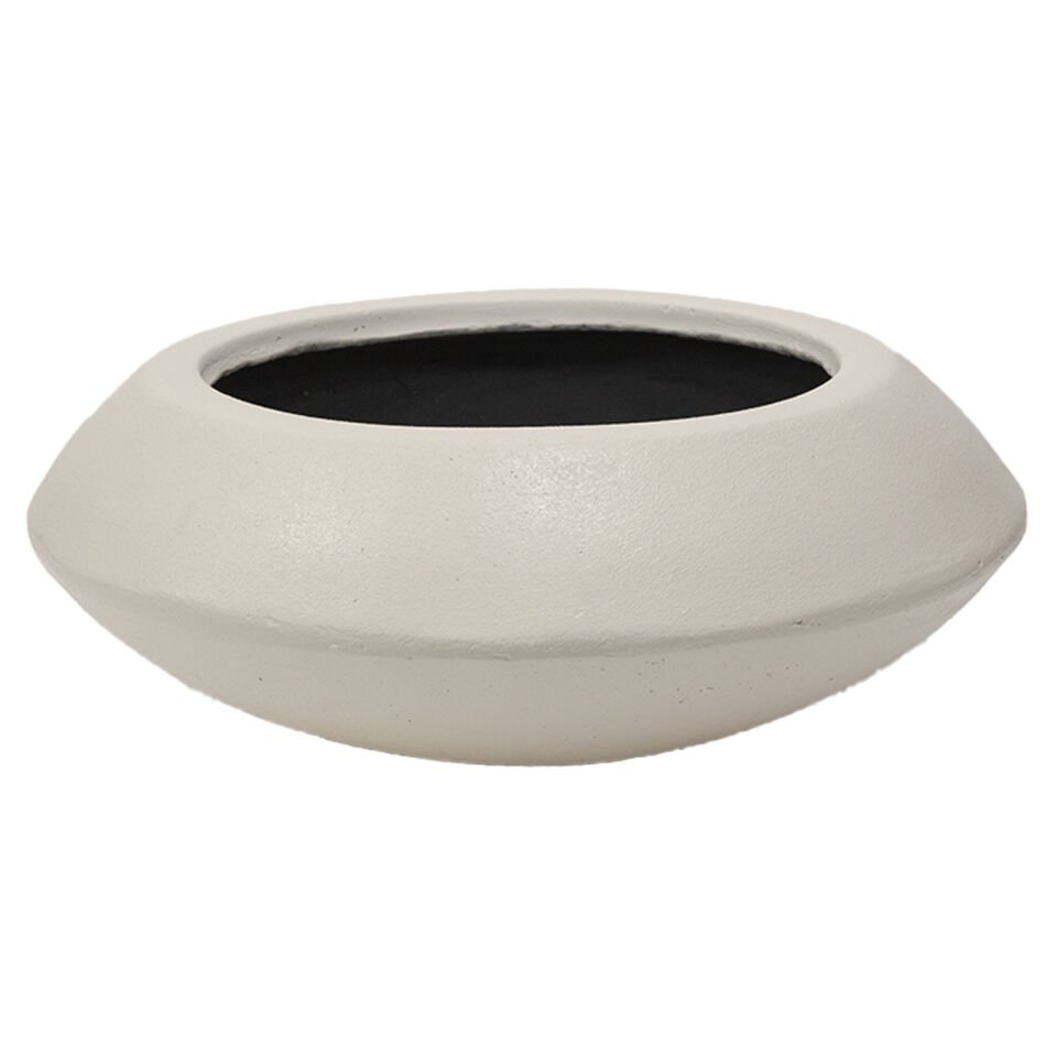 Beton Saksı, Ufo, Beyaz - 25x17 cm