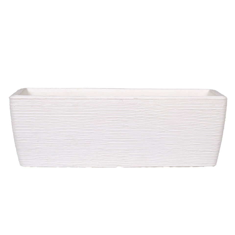 Plastik Saksı Dikdörtgen Beyaz 18 Lt. 62.5x21 Cm.