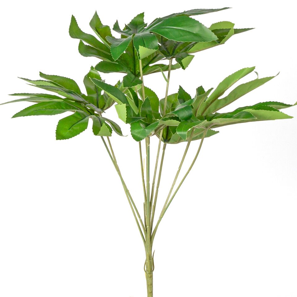 Yapay Bitki, Fatsia-Japon Çınarı, Gerçek Dokulu, Yeşil - 9 Yaprak, 48 cm