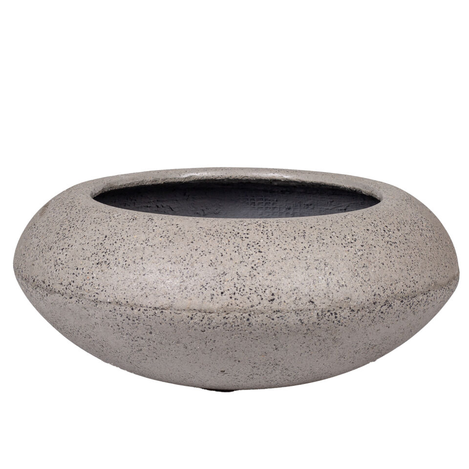 Beton Saksı Yuvarlak Ufo Gri 41x17 Cm.