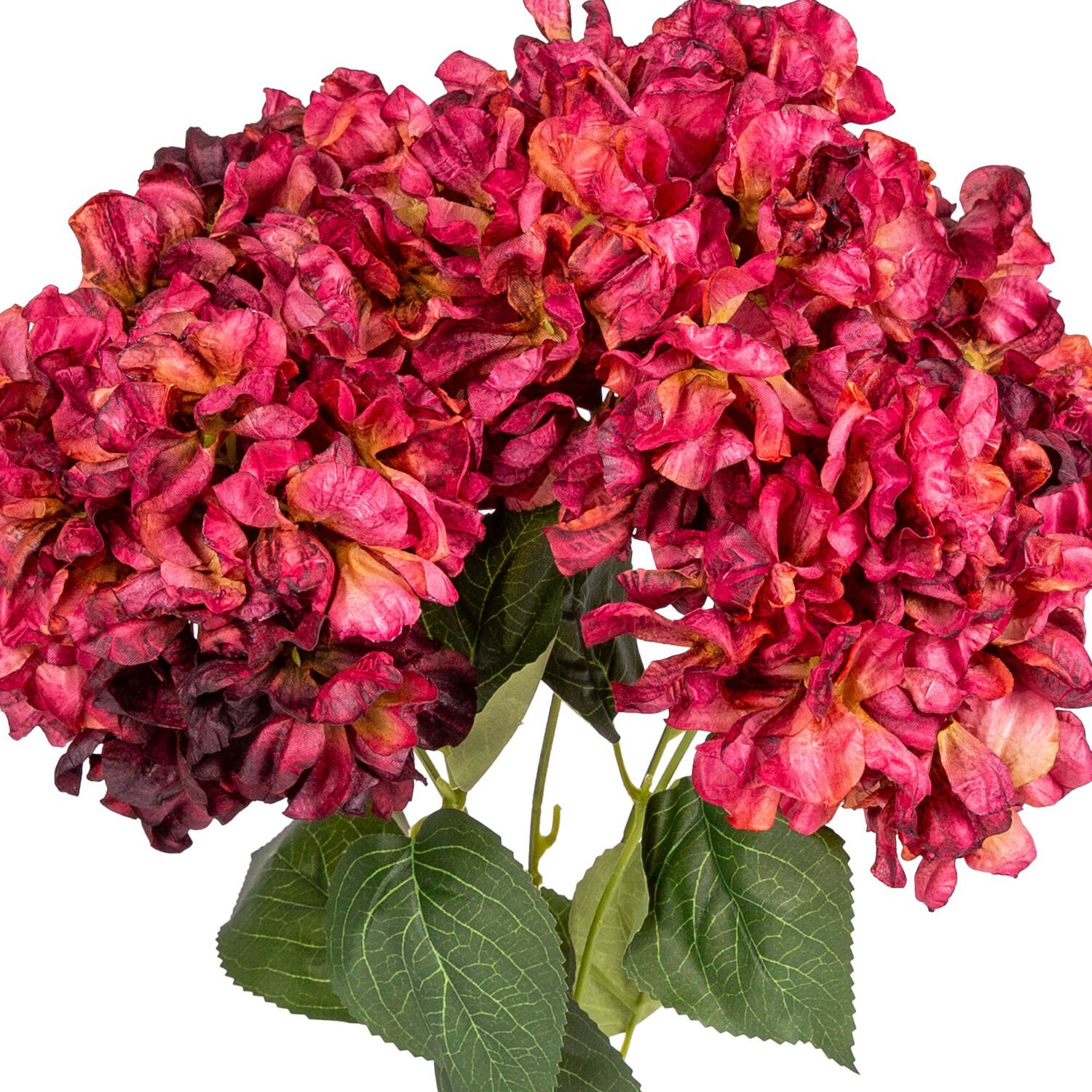 Yapay Çiçek, Ortanca, Kurumuş Efektli, Bordo - 50 cm