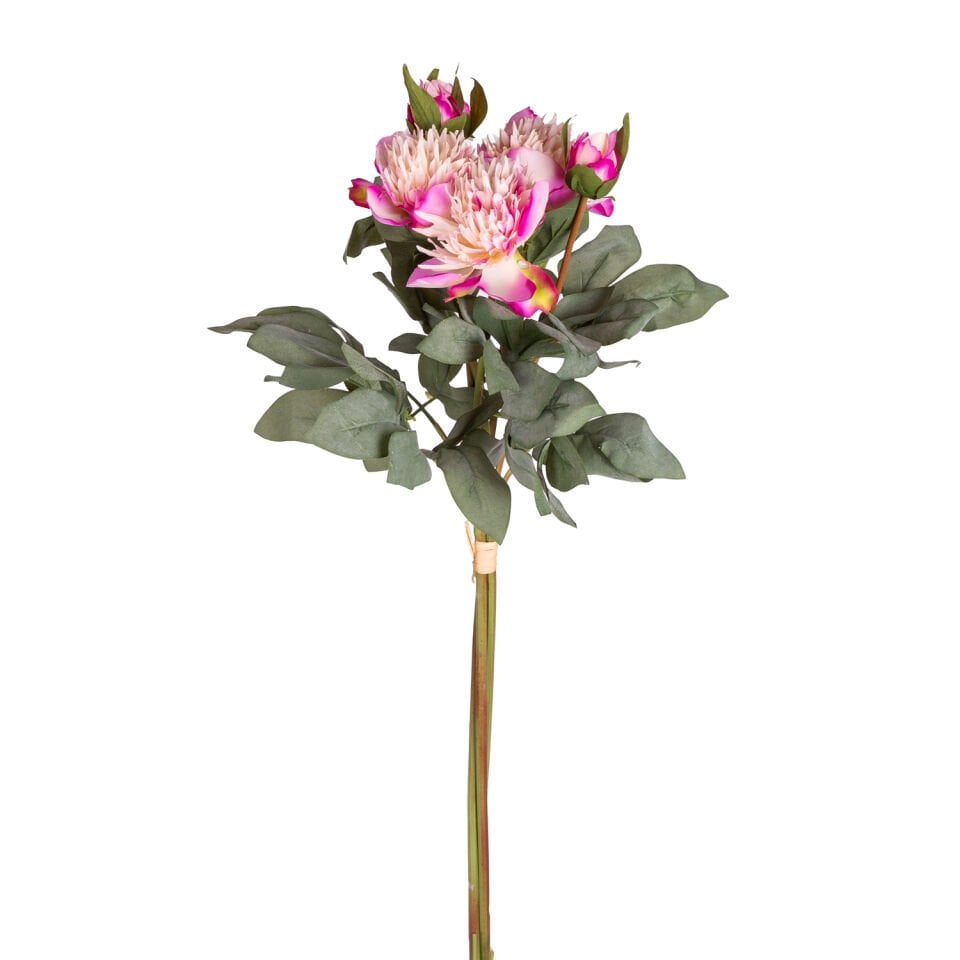 Yapay Çiçek, Şakayık Demet, Fuşya-Krem - 60 cm