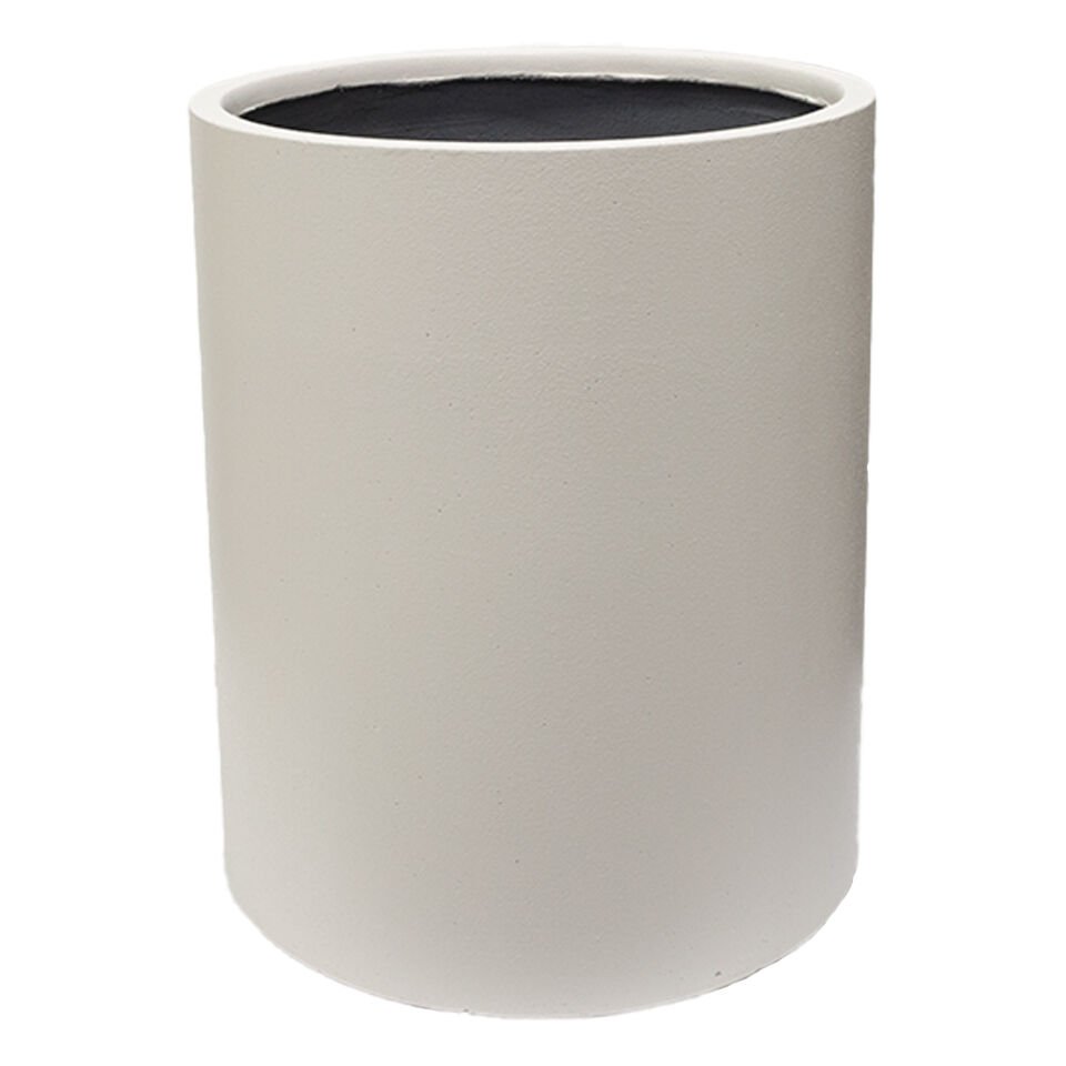 Beton Saksı, Silindir, Beyaz - 44x53 cm