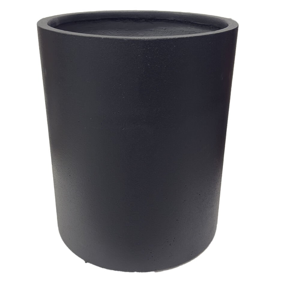 Beton Saksı, Silindir, Antrasit - 44x53 cm