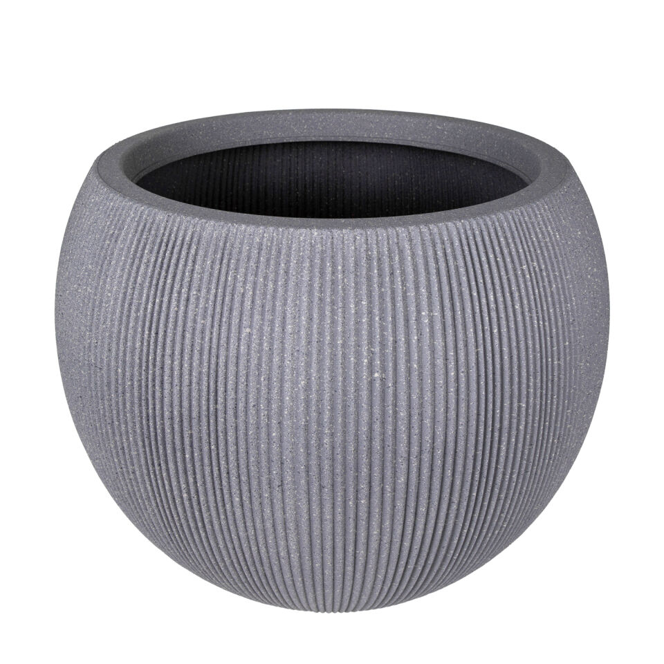 Plastik Saksı, Oval, İç ve Dış Mekan, Gri, Büyük Boy - 53x53x41 cm