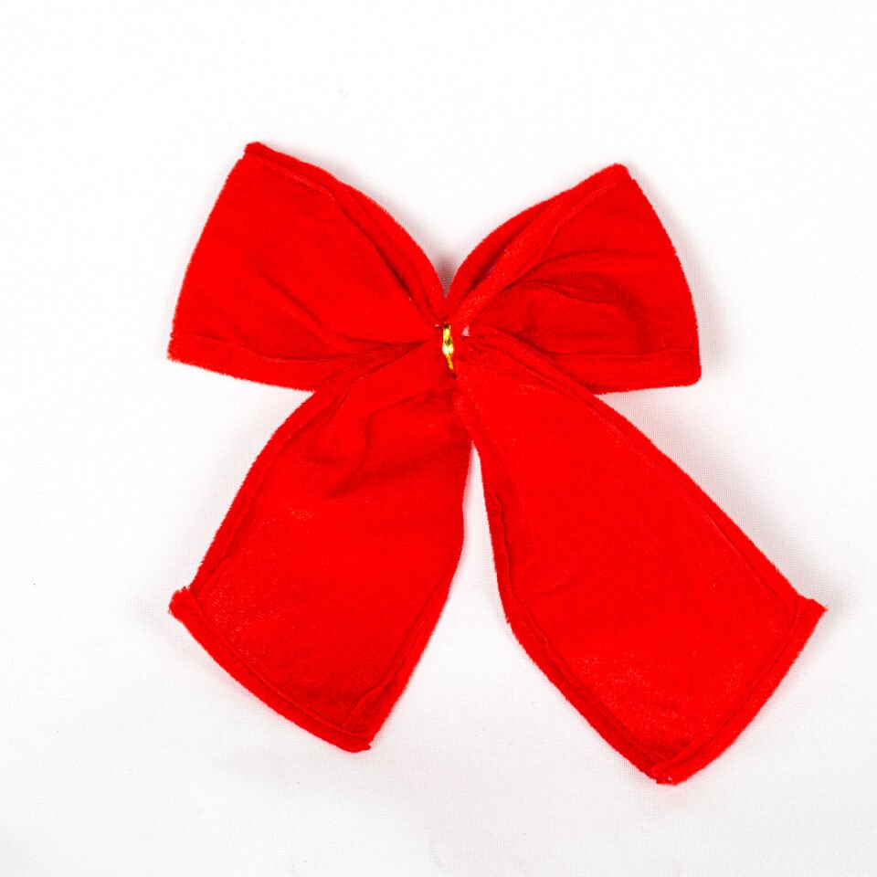 Yılbaşı Süsü, Askılı Fiyonk, Kırmızı - 20x24 cm