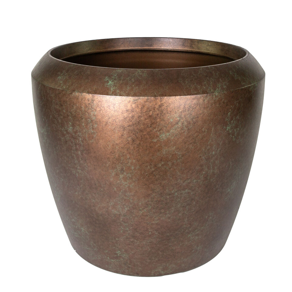 Plastik Saksı, Oval, Bakır Eskitme - İç ve Dış Mekan, Büyük Boy, 55,5x55,5x48,4 cm