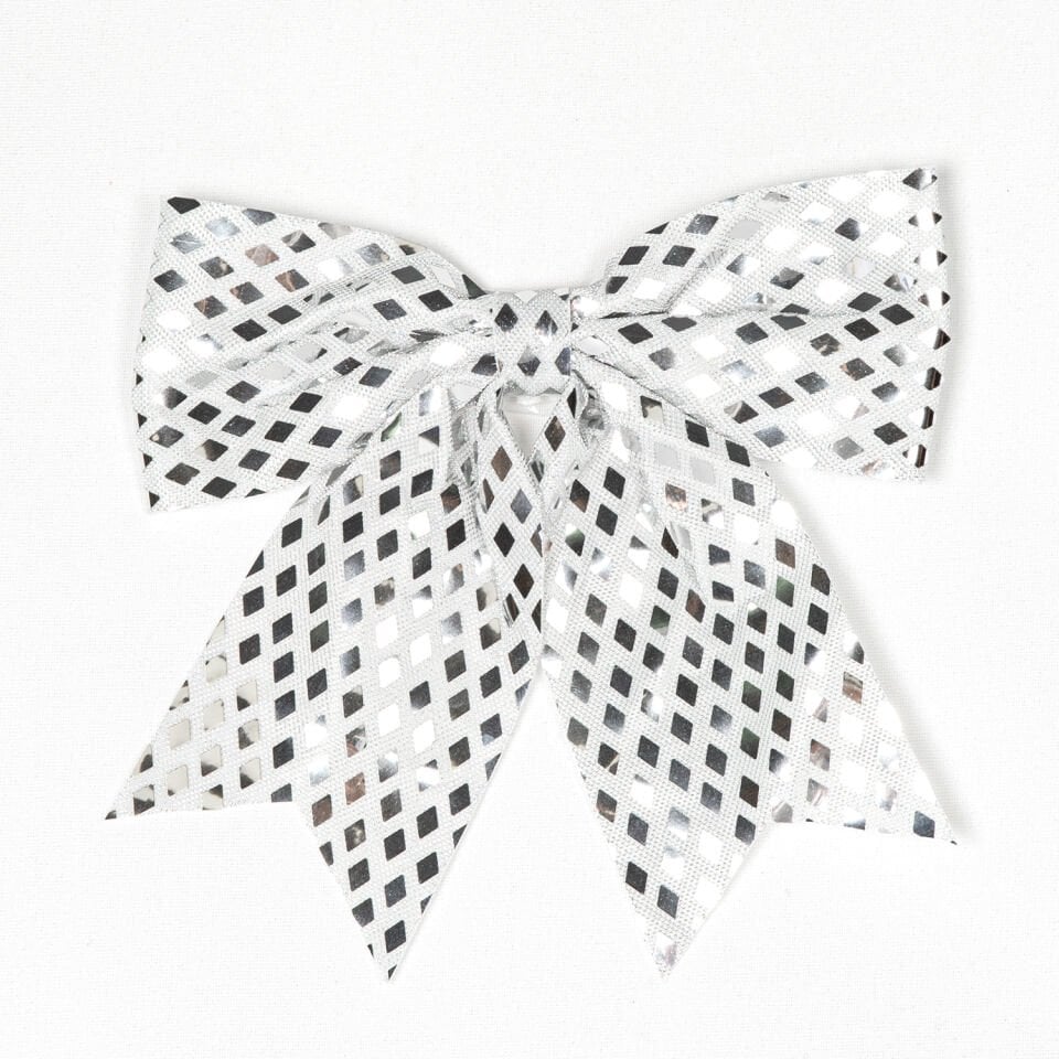 Yılbaşı Süsü, Askılı Parlak Pullu Fiyonk, Lame - 20x20 cm